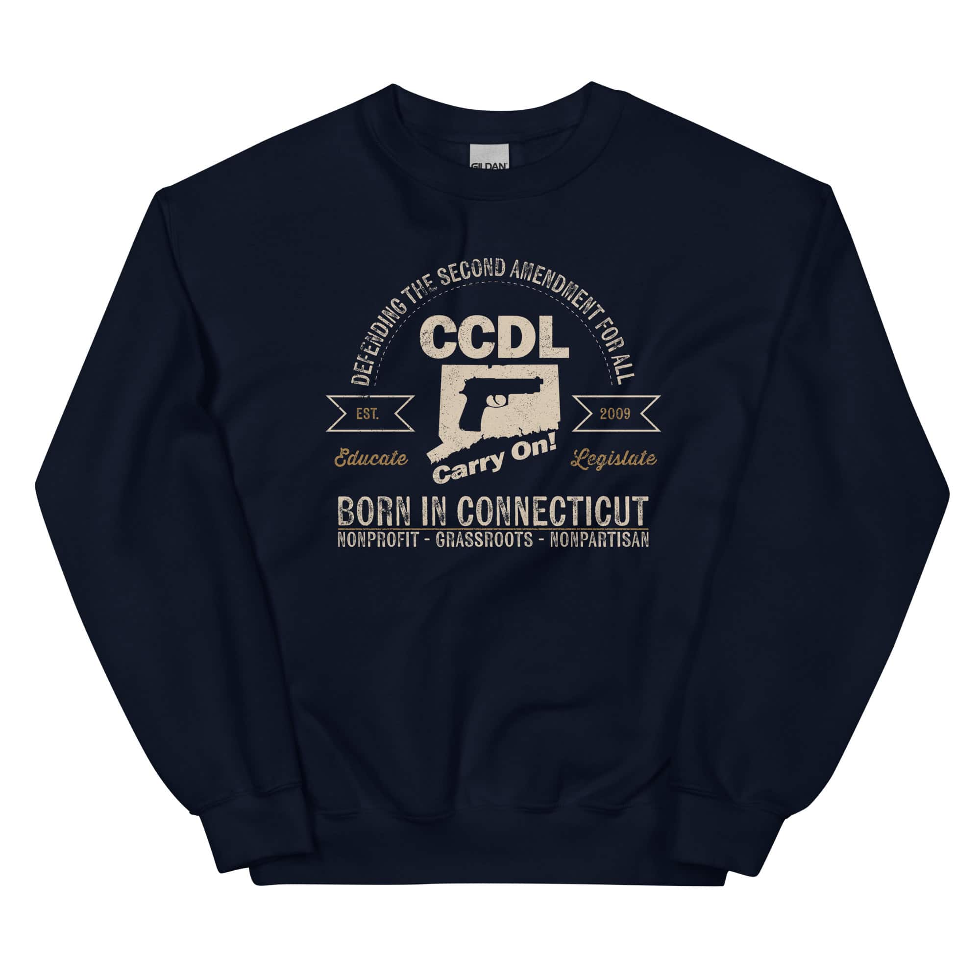 "Born in Connecticut" Retro Unisex Crewneck Sweatshirt - Image 3