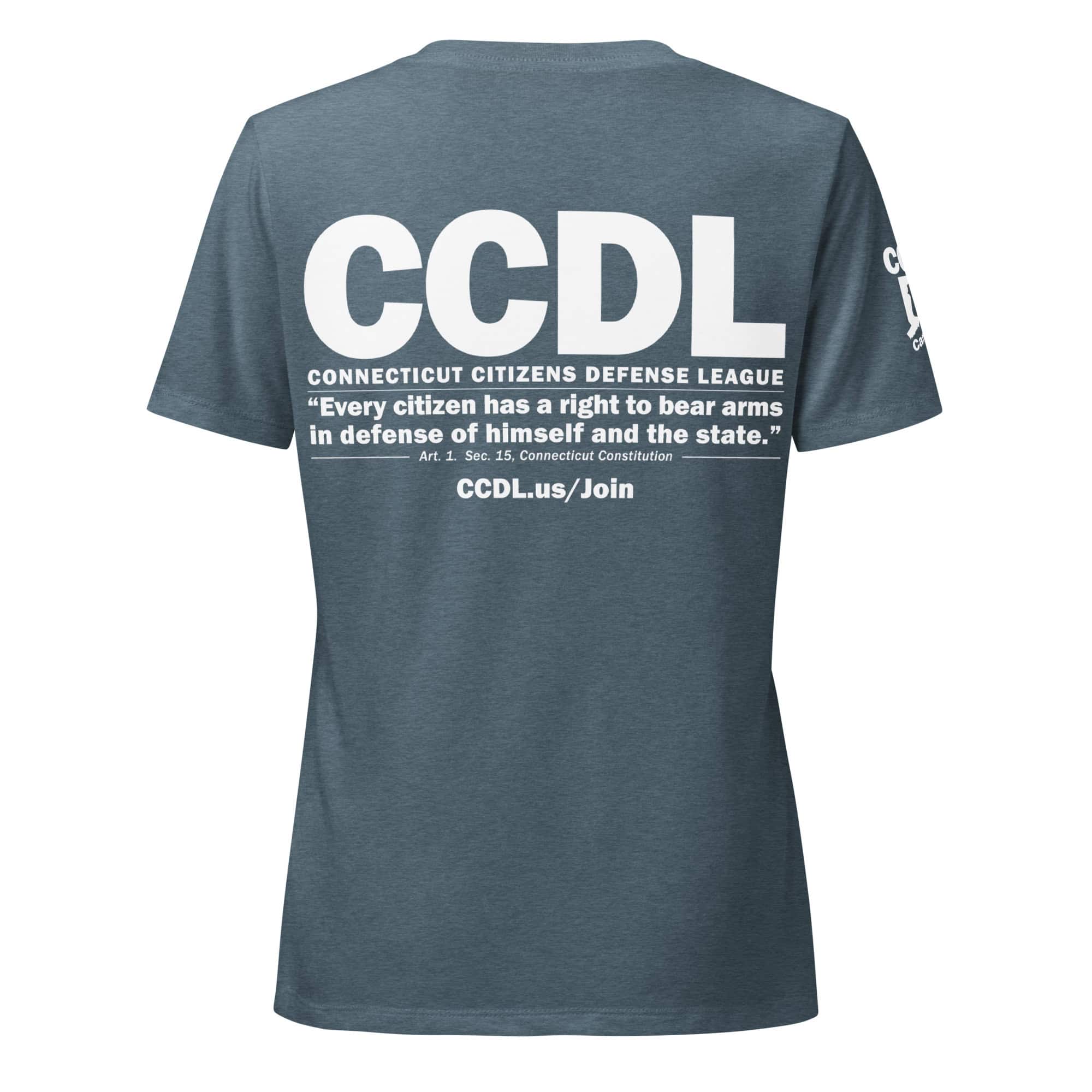 "CCDL Sleeve Logo" Women's Relaxed V-Neck Tee - Image 7