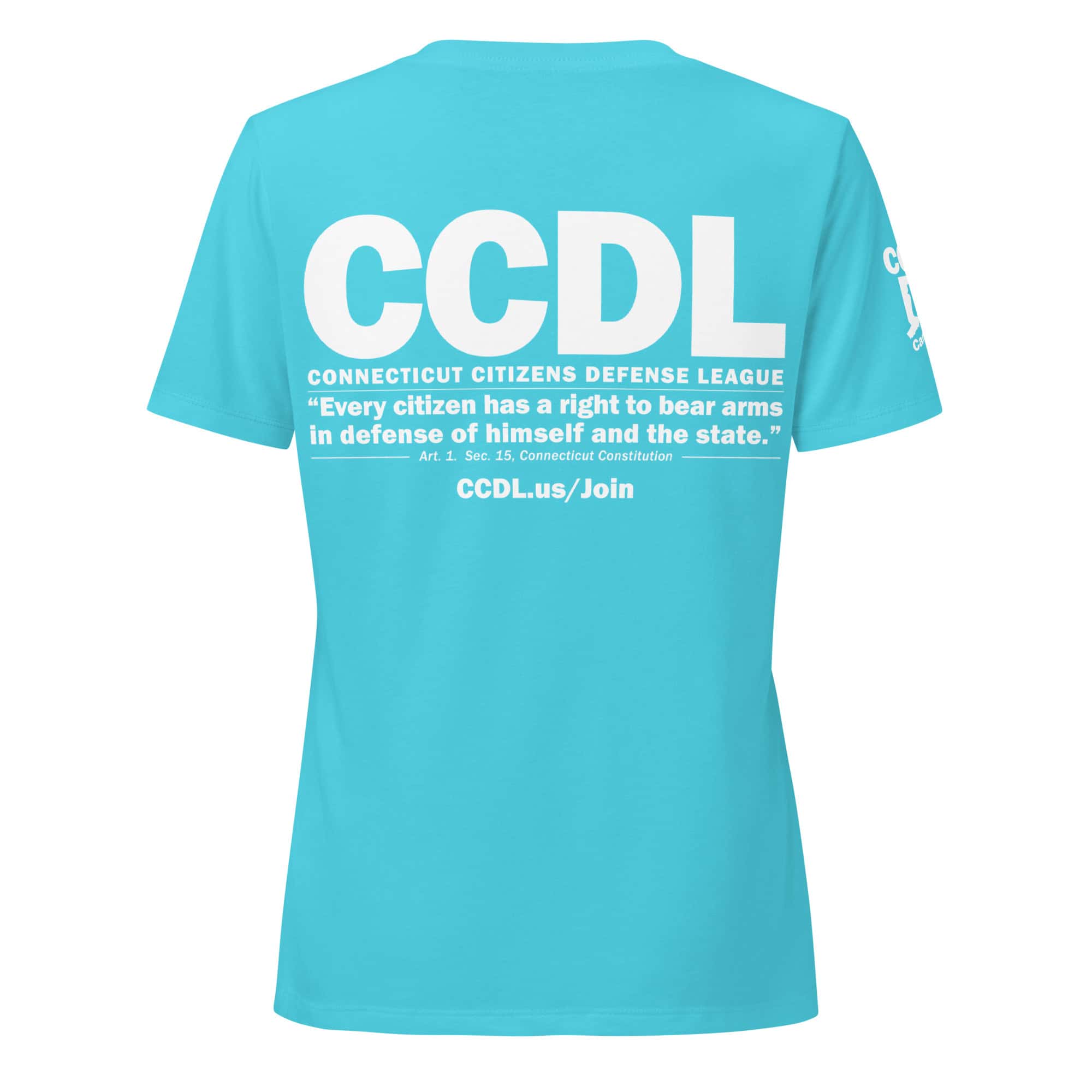 "CCDL Sleeve Logo" Women's Relaxed V-Neck Tee - Image 13